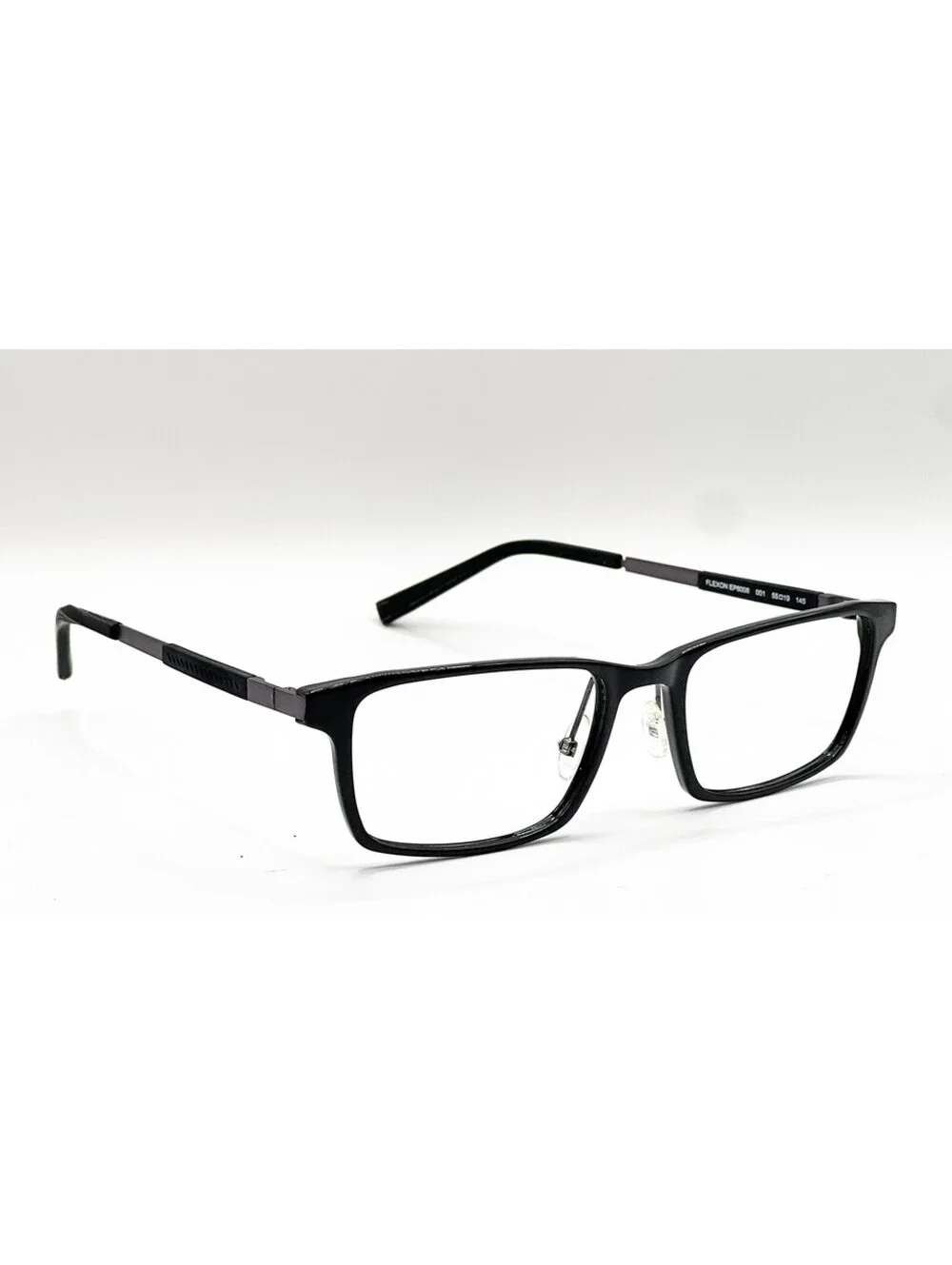 Flexon EP8008 001 Shiny Black Rectangle Authentic Eyeglass Frames 55-19-145